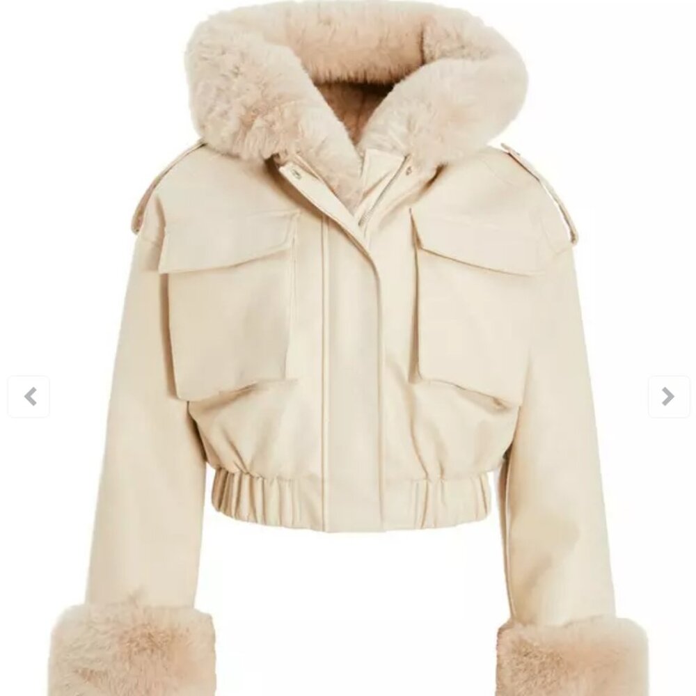 Faux fur bomber jacket